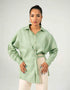 WAFFLE OVERLAPPED BUCKLE SHIRT